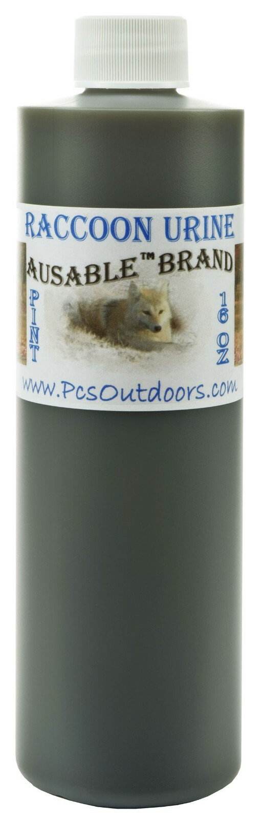 Ausable&trade; Brand Raccoon Urine 1 Pint Glass Bottle 