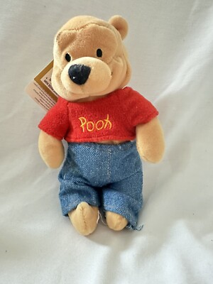 VNTG Disney Winnie the Pooh 8'' Mini Bean Bag Plush   Bee on the Bottom   1990s