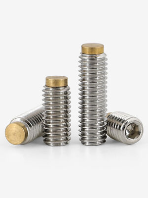 304 Stainless Steel Hexagon Socket Set Screws With Brass Dog Point M3 M4 M5-M12
