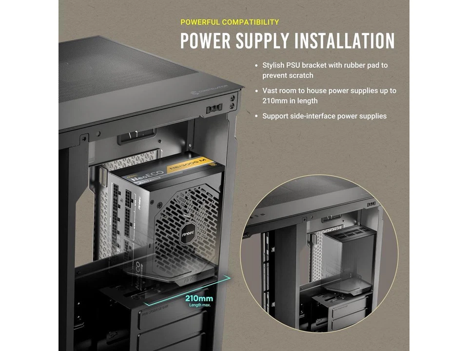 Antec C8, Fans not Included, RTX 40 Compatible, Dual-Chamber, tooless Design, Ty - Image 3 of 4