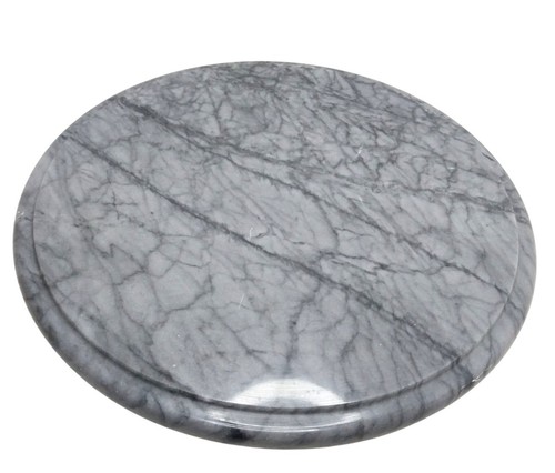 Tocadiscos Lazy Susan gris mármol 12" diámetro bandeja giratoria para servir - Imagen 2 de 7