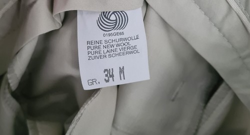 BNWT Men's Beige Statz Pure Wool Trousers Size W34 L32 - Picture 6 of 6