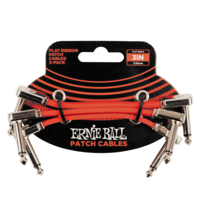  Gitarre Patchkabel Ernie Ball flaches Band, ROT X3 Pack P06401