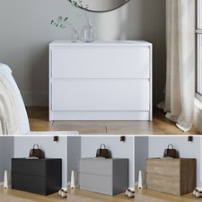 2 Drawer Chest Dresser Sideboard Storage Unit Adjustable Feet Bedroom Furniture