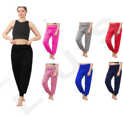 Damen Haremshose in voller Länge Loose Fit Ali Baba Baggy Hose Tanzhose