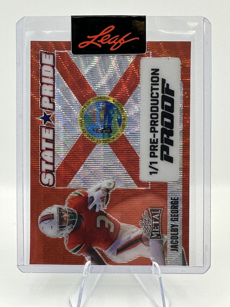 leaf metal football 2024 state pride Jacolby George 1/1 Red