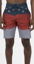 New Men s Travis Mathew STARBOARD SHORES BOARDSHORT Shorts Size 42 Flag