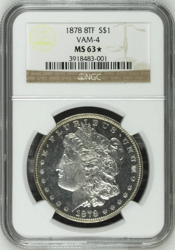 1878 8TF $1 Morgan Silver Dollar NGC MS63🌟 STAR! - Nice Frosty White Gem