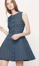 Maje Womens Jacquard Dress Size 10 UK M A-Line Skater Geo Print Party Casual