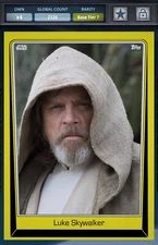 Star Wars Card Trader DIGITAL Yellow 2018 Variant Tier 7 LUKE SKYWALKER #60314
