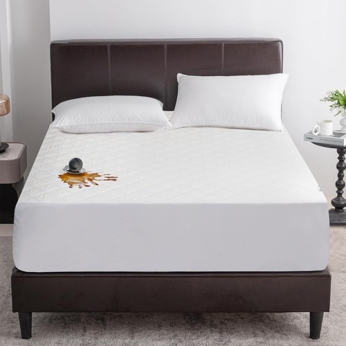 Quilted Mattress Protector Waterproof Pad White Color Comfortable Mattress Cover - Picture 26 of 64