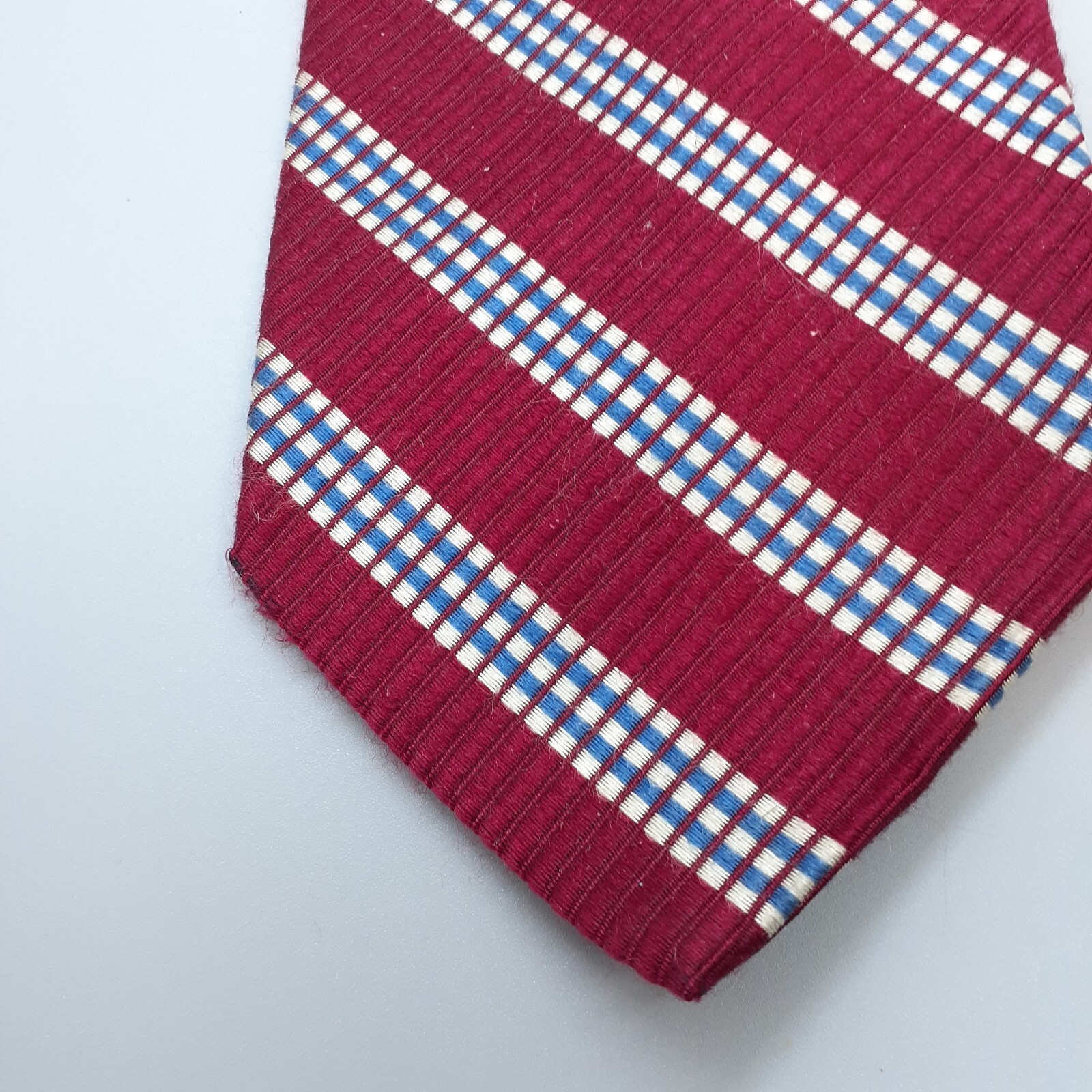 Brooks Brothers Basics Geometric Stripe Silk Necktie Red White Blue Tie 58x3.75 thumbnail 4