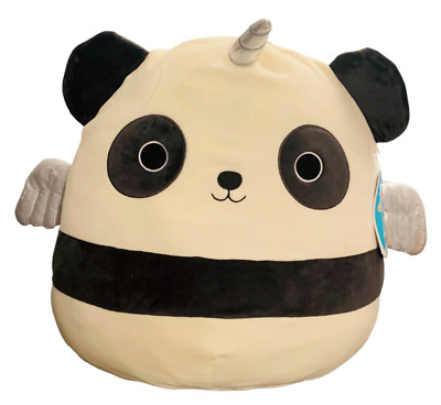 Squishmallows KAYCE The Panda Pegacorn 16'' Plush, White & Black Panda Unicorn