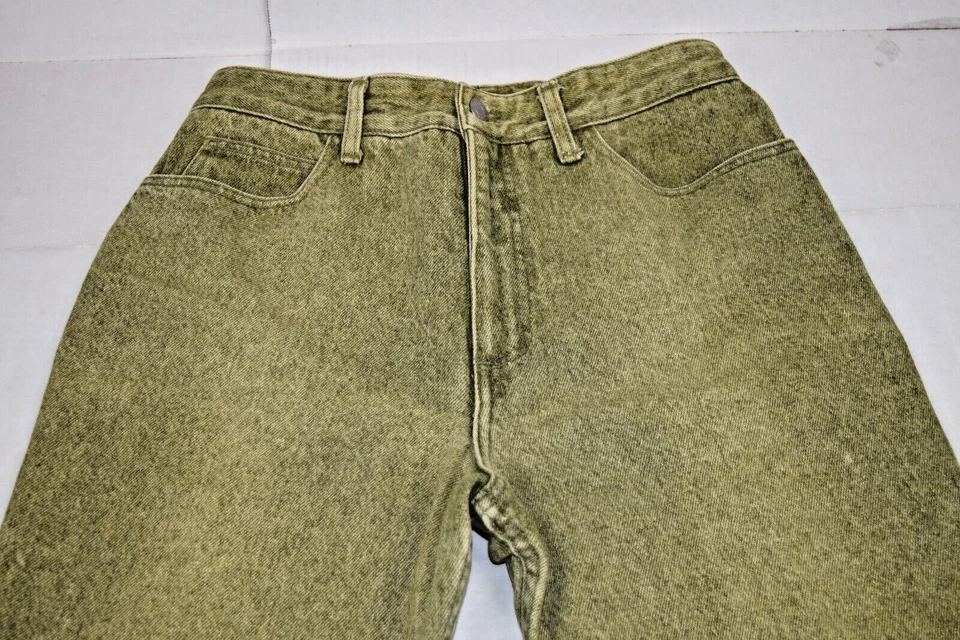 Vintage Guess Jeans Size 31 80s Spring Green Zip Fly Ankle Zip Marilyn Made USA - Image 3 of 4