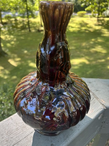 Brutalist style mid century brown glazed vase - Picture 6 of 6