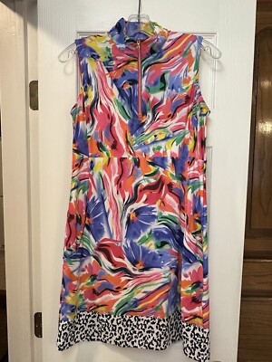EP Pro Swirl/cheetah Golf Dress Women Sz Small Cap Sleeves Athletic EC