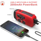 Emergency Hand Crank Solar Radio AM/FM Wind Up Dynamo Power Bank LED Flash Light