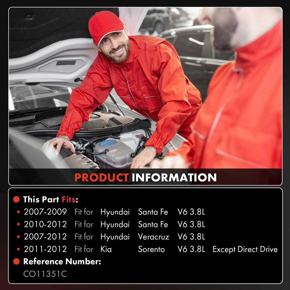 A/C Compressor with Clutch for Hyundai Santa Fe 2007-2012 Kia Sorento 2011-2012 - Image 2 of 4