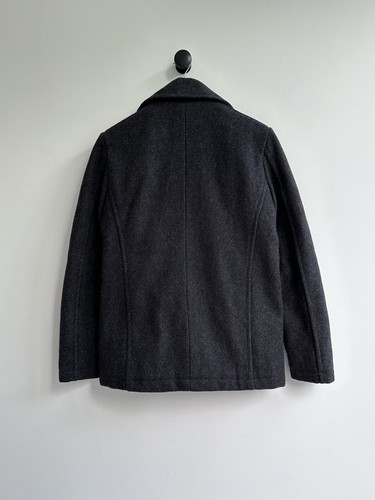 Vintage Schott Heavy Gray Wool Coat Jacket Size S Mens - Picture 3 of 10