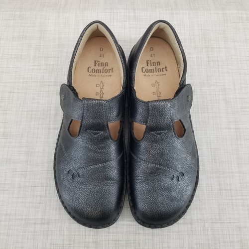 Finn Comfort Nashville Nerosilver Pony Mary Jane Leather Shoe Women's EU 41 NWOB - Picture 4 of 10