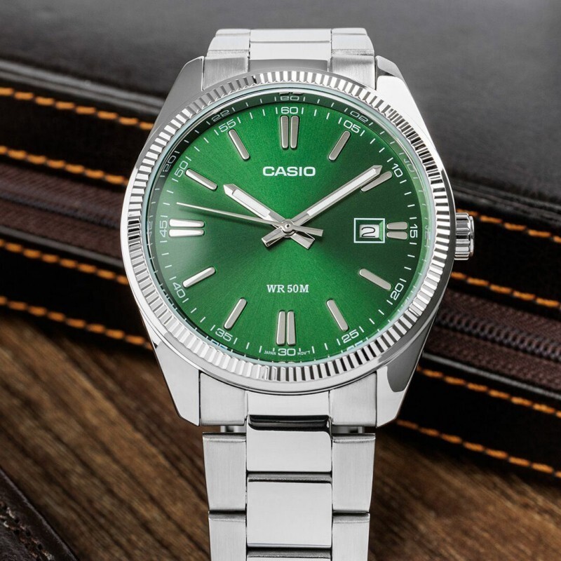 CASIO Collection カシオ MTP-1302D-3AJF Casio Collection MTP-1302D-3AJF Mens Watch Dark Green Dial