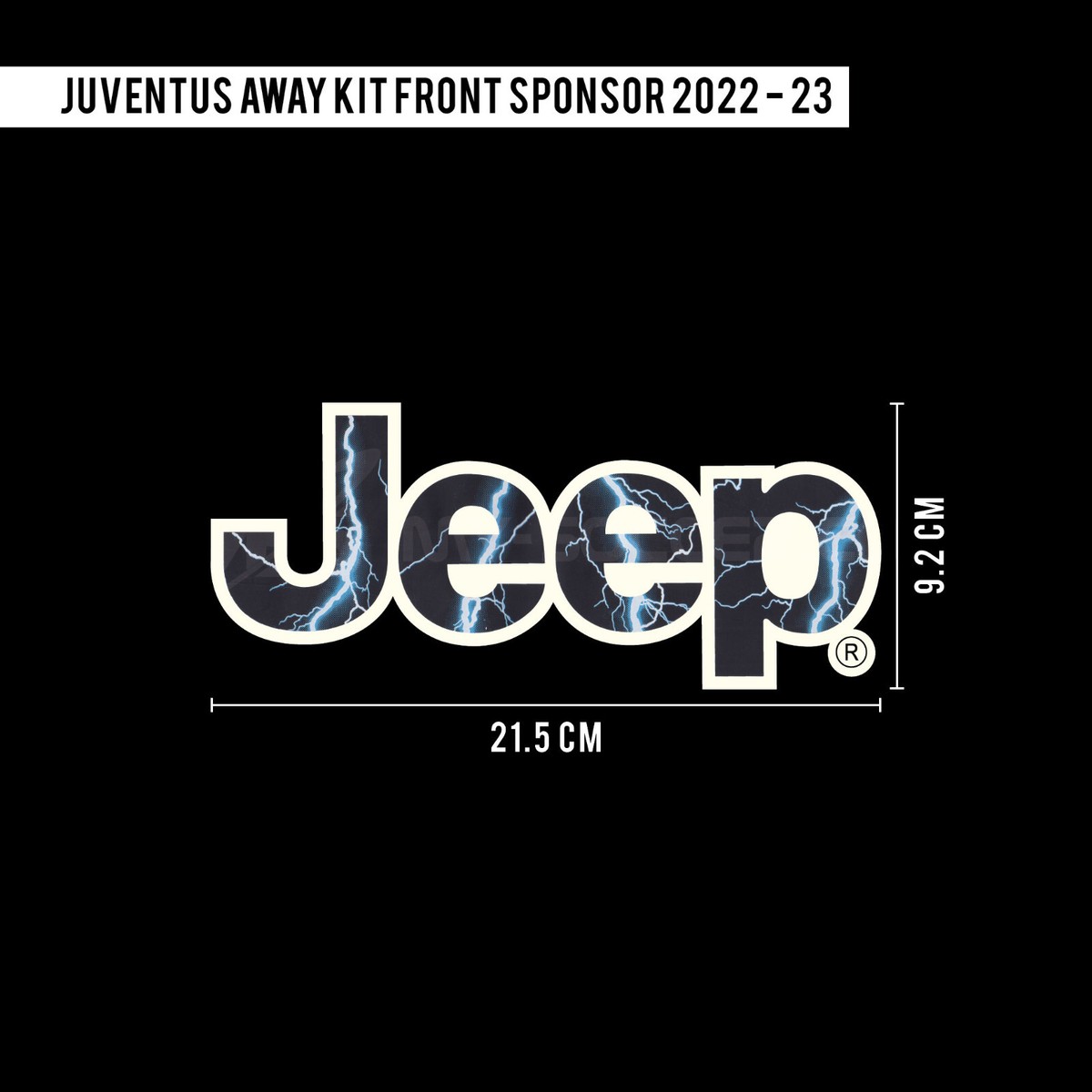 JEEP Juventus Away 2022-23 Front Sponsor (Printable PU Material