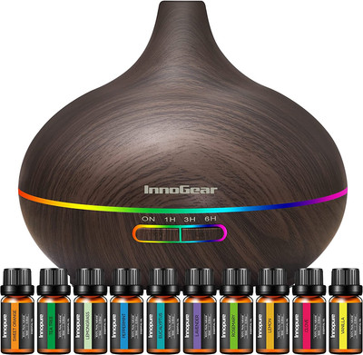 Innogear Aromatherapy Diffuser & 10 Essential Oils Set, 400Ml Diffuser 
