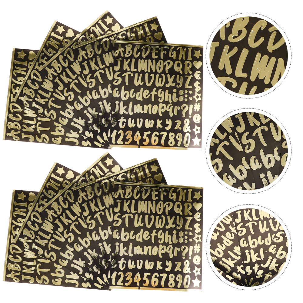 10 Sheets Alphanumeric Kit Vinyl Letter Sticker Decal Alphabet Stickers Mail eBay