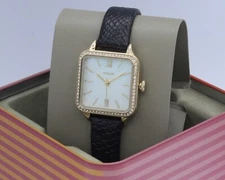 NEW AUTHENTIC FOSSIL COLLEEN CRYSTALS GOLD BLACK MOP DIAL WOMEN'S BQ3918 WATCH