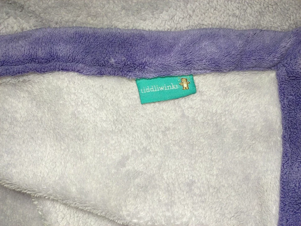 Tiddliwinks Purple Butterfly Flower Blanket htf Fleece Baby Girl Pink Green Soft - Image 2 of 3