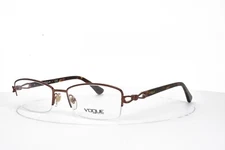 VOGUE EYEGLASSES BROWN Half Rimless frame Authentic 53-17-135 3824 811