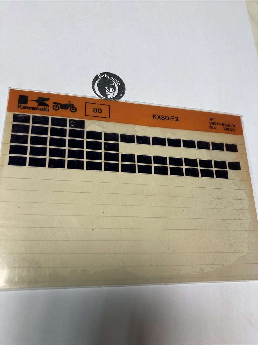 Fページ Kawasaki Kx80 F2 1984 Microfiche Catalog Parts List 80Kx | eBay