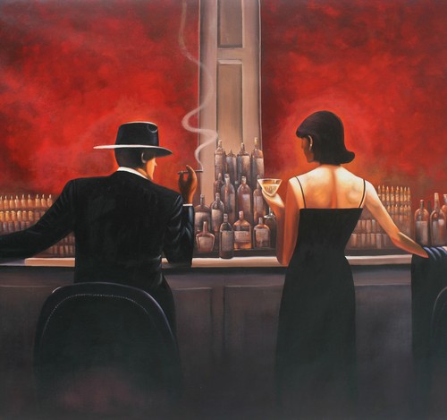 Wall Art Cigar Bar Men and Women Pop Art Hand Painted Oil Painting Home Decor - Foto 1 di 6