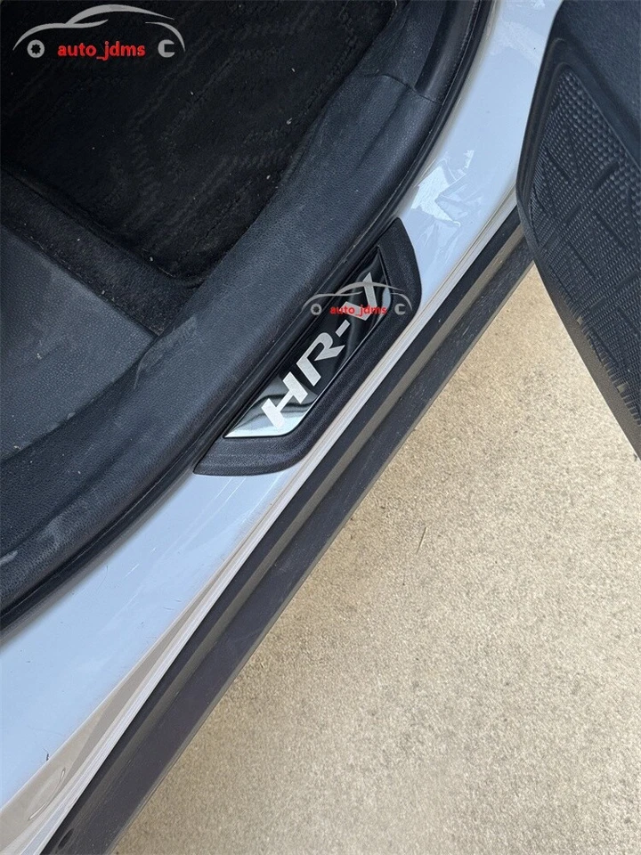 Protector de peldaños de panel de cubierta de umbral de puerta azul 4 piezas para accesorios Honda HR-V Foto 3 de 4