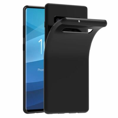 Hülle für Samsung Galaxy S10 Silikon Schutzhülle Slim Fit Case Matt Schwarz