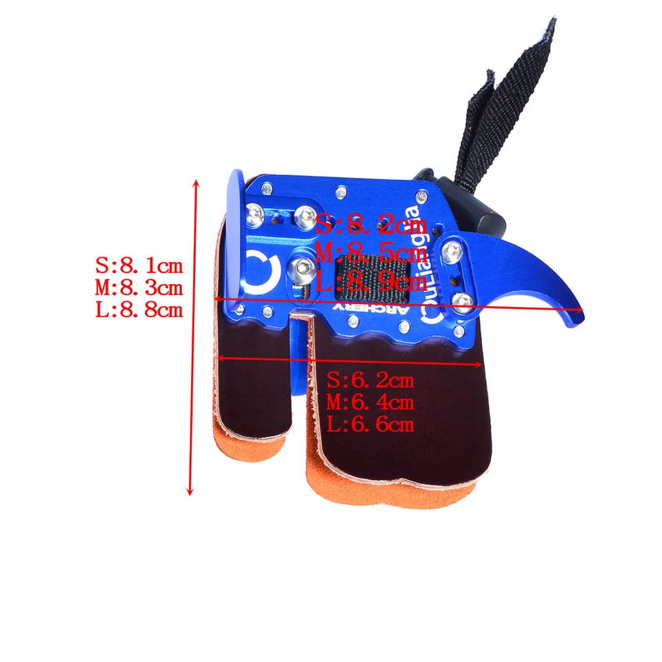 Archery Finger Tab Guard Protector Gear Glove Cow Leather Recurve Bow Shooting - Image 3 of 4