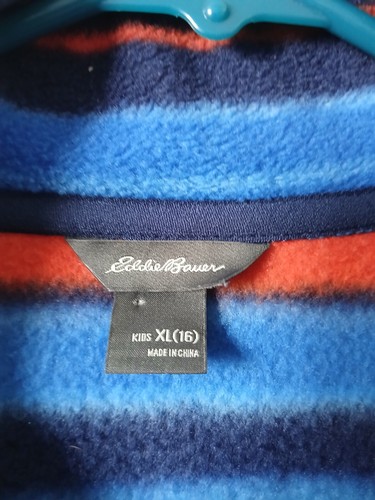 Eddie Bauer Boys Size XL (16) Pullover Sweater Quarter Zip Fleece Pockets - Picture 8 of 17