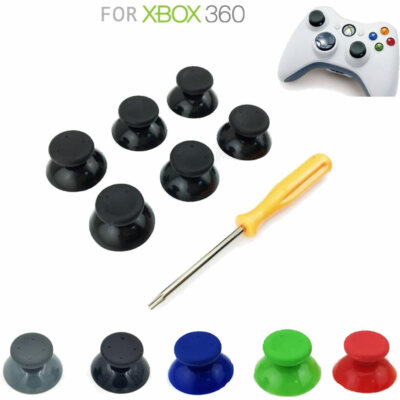 6pcs /set 3D Analog Stick Thumbsticks Caps Repair Parts Tool For XBOX360 + tool