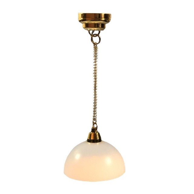 Dolls House White Rise & Fall Pendant Ceiling Light LED Battery Lighting 1:12 Dolls House White Rise & Fall Pendant Ceiling Light LED Battery Lighting 1:12