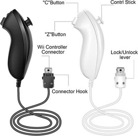 1/2Pack Wii Nunchuck Black White For Nintendo nunchucks for Nintendo Wii / Wii U