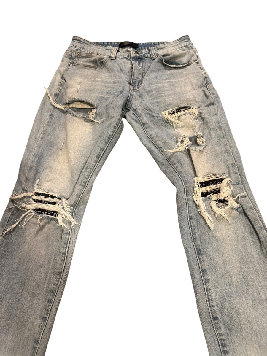 AMIRI MX1 BANDANA JEAN CLAY INDIGO 100% AUTHENTIC SIZE 32