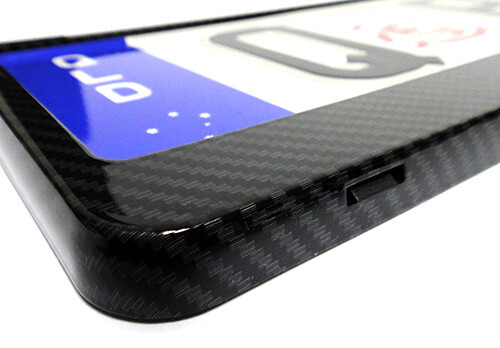 RZG Genuine Carbon Fibre Number Plate Surround Holder (Pair) For Alfa Romeo, Abarth, Fiat