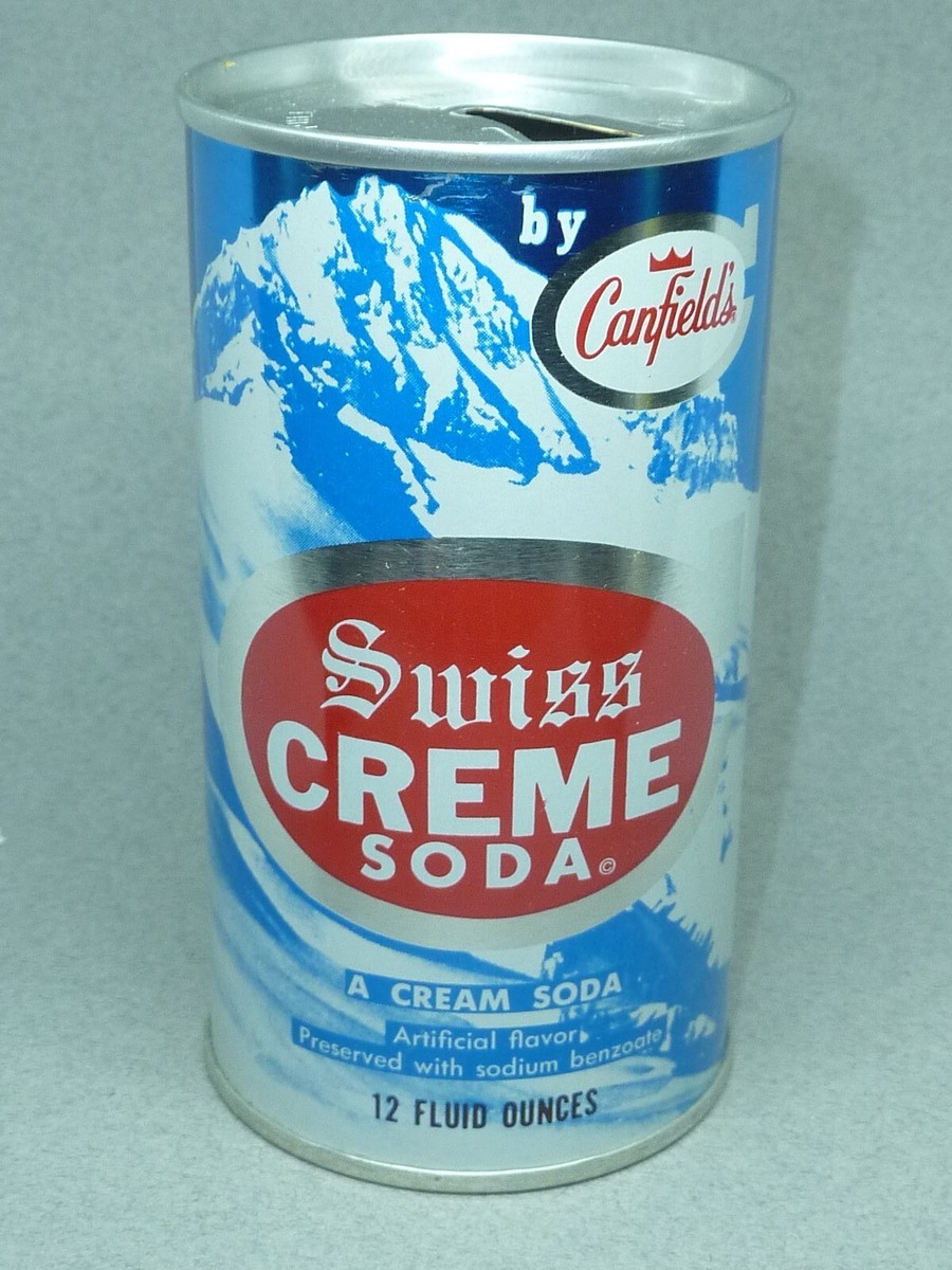 Empty Top Opened 12oz Canfield's Swiss Creme Soda ** Pristine