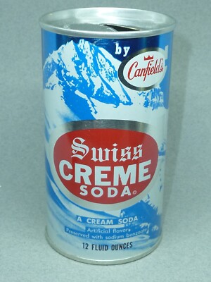 Empty Top Opened 12oz Canfield's Swiss Creme Soda ** Pristine