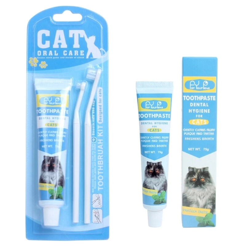 Pet Teeth Cleaning Brush Cat Toothpaste Toothbrush Dental Care Tool Kit