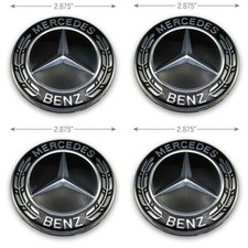 Center Caps Mercedes Benz A170 400 00 25 Wheel Oem Black B C Cl Clk E G R S Slk