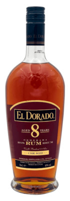 (35,74 /l) El Dorado 8 Years Dark Rum 40% 0,7l Flasche