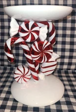 ALL NEW Peppermint Candy 3-Wick Candle ORIGINAL BOX Pedestal Bath & Body Works