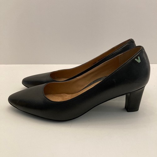 Vionic Mia VS305 Womans Black Leather Pumps Arch Support Comfort Heels Size 7.5 - Picture 7 of 11