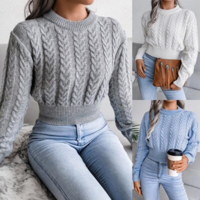 Strickpullover Damen Strickpullover Warm Damen Pullover Sweatshirt